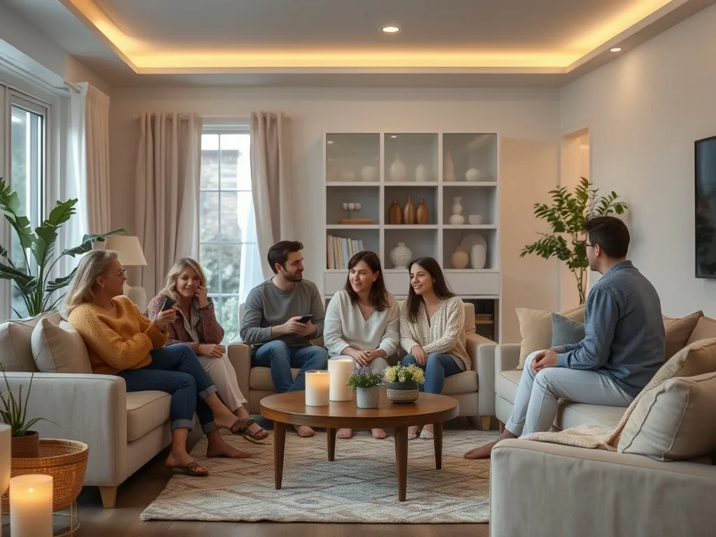 Warm living room with soft light